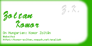 zoltan komor business card