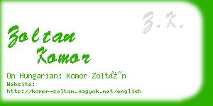 zoltan komor business card